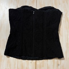 H&M ブラック レース ビスチェ チューブトップの画像