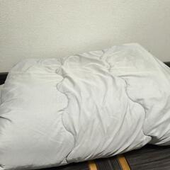 【美品】セミダブル掛け布団のみ グレー 170×210cm 綿混...
