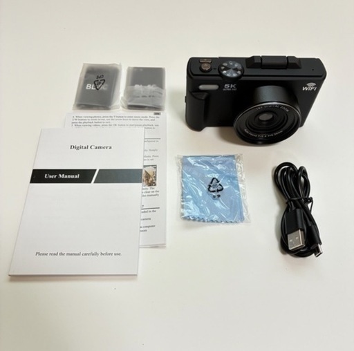 決まりましたデジタルカメラ 5K録画 32GBマイクロSDカードつき！バッテリーパック2個説明書 充電コードあり！　フォロー割実施中！