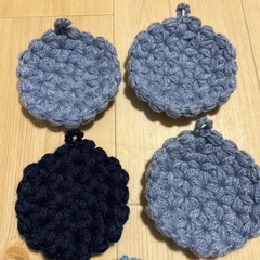 アクリルエコタワシ　リフ編みの画像