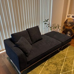 コーデュロイ　カウチソファ　オットマン付き　仙台手渡しの画像