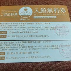 菊南温泉おんせんカフェあがんなっせ入館無料券２枚
