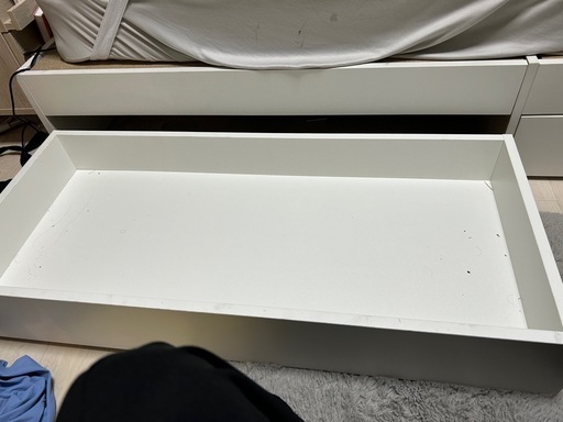 セミダブルベット マットレス付き  収納アリ ホワイトカラー