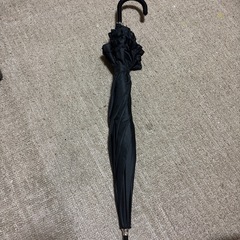 フリル付き長傘　ブラック　晴雨兼用
