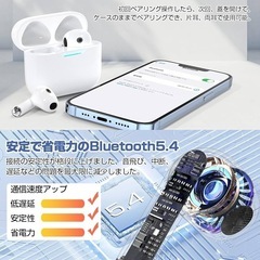 ワイヤレスイヤホン bluetooth 蓋を開け自動接続ノイズキャンセリングの画像