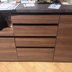 大塚家具　美品　ウォールナット　キッチン台　キッチンカウンターの画像