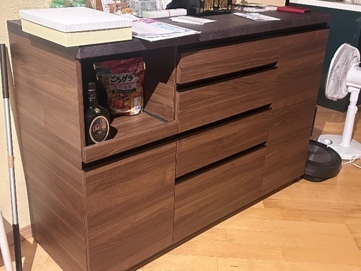 大塚家具　美品　ウォールナット　キッチン台　キッチンカウンター
