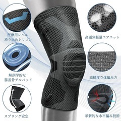 膝サポーター L NEENCA 薄手 夏用 半月板サポーター ひざ用サポートの画像