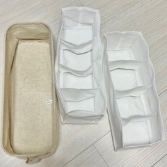無印良品　ソフトボックス　浅型ハーフ/不織布仕切りケース　セットの画像