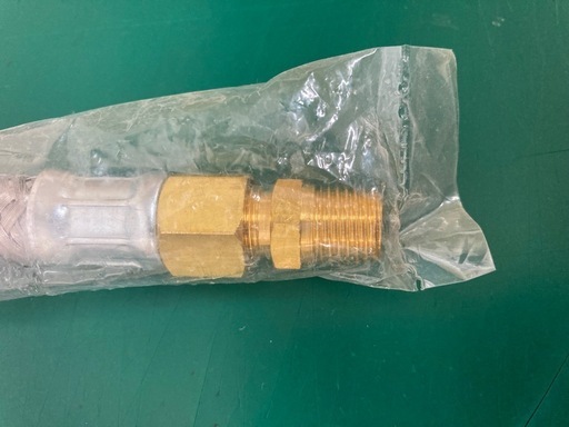 新品/未使用　椎茸乾燥機等の送油ホース　3m 先端真鍮製　外装φ15㎜ワイヤーブレード