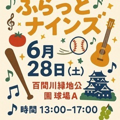 .	【新チーム⚾メンバー募集】月1草野球「ふらっとナインズ」岡山...