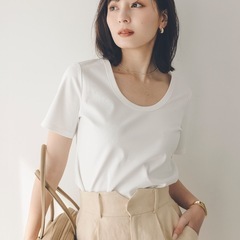 シルクタッチコットンUネックTの画像