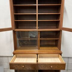 ECHO エコー 木製 食器棚 水屋 収納棚 幅92cm×奥行45cm×高さ180cmの画像