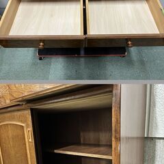 ECHO エコー 木製 食器棚 水屋 収納棚 幅92cm×奥行45cm×高さ180cmの画像