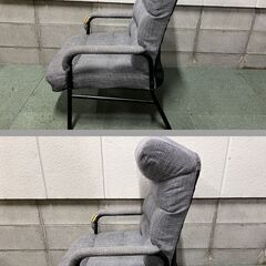 NITORI ニトリ 肘付きパイプ高座椅子 レイ リクライニング グレー 幅57cm×奥行65cm～91cm×高さ88cm～100cm（座高37cm）の画像