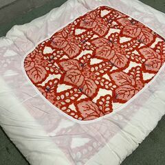 掛け布団 カバー付 赤 ③ 幅140cm×奥行180cm の画像