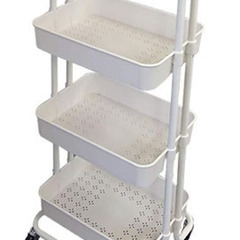 天板付き キッチンワゴン ツールワゴン 収納 4段ホワイト 新品の画像