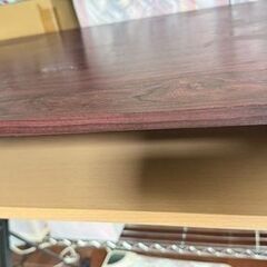 L字型デスク　茶色の画像