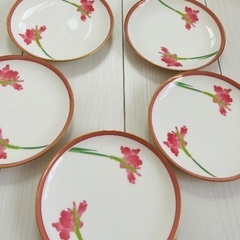 香蘭社 有田焼 中皿 花柄 5枚セット　16cm