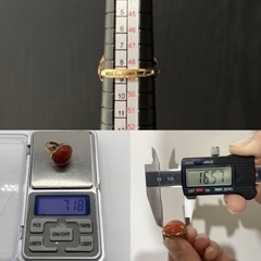 【最終お値下げ】本物 赤珊瑚 K18 指輪の画像