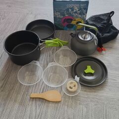 メタルキャンプ調理器具セット 鍋 ・フライパン・ケトル他DS-3...