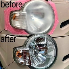 車のヘッドライト磨き　5000円〜