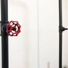 ガス管風ハンガーラックDSDST 可鍛性鉄パイプ 3/4 17ブラック　バルブ付インダストリアルスタイル　デザイナー家具　展示品・アウトレットの画像
