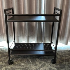 ドウシシャ カラーボックスサイズで使いやすく鉄製パンチングがお手入れ簡単 キッチンワゴン 2段 ダークブラウン GC-P46DB 幅43×奥行29.5×高さ47cm の画像
