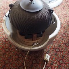 茶釜、銅蓋、茶道具、コンロ付きの画像