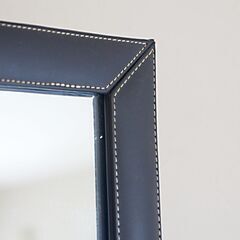 姿見（縁が黒の皮革調）の画像