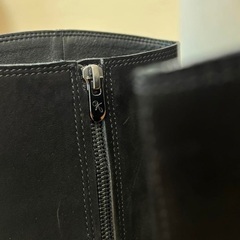 【定価3万円】【GINZA kanematsu】スエードロングブーツブラック38 ハイヒール 銀座かねまつ　本革　レザー　レディース　女性用　高級靴の画像