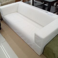 ★ジモティ割あり★ IKEA 2人掛ソファ ホワイト H56.5×D87×W176 クリーニング済み HJ6906の画像