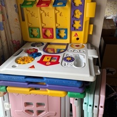 ベビーサークル　プレイパネル付き　組み立て式