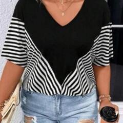 【プラスサイズ】SHEIN・Vネックトップスの画像