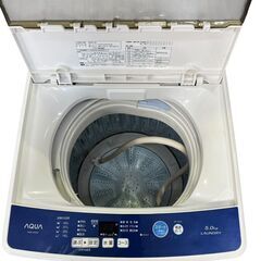 アクア 洗濯機 5kg AQW-H5(W) 2019年製 日焼け有り 中古の画像