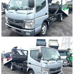 H. 27 三菱　キャンター　セーフティーローダー　フラトップ　ウインチ　リアゲート自動開閉　ラジコン　超超超美車　極上車両　の画像