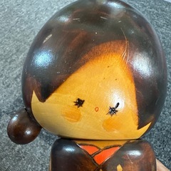 おさげこけし 光男作 創作こけし こけし 木製 置物 工芸品　難ありの画像