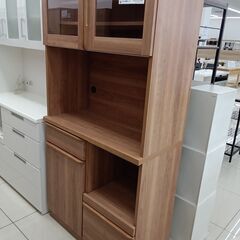 ★ジモティ割あり★  レンジボード ナチュラルブラウン H180.5×D43×W90 クリーニング済み HJ6907の画像