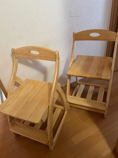 子供用木製学習チェア２脚セット