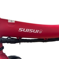 【ほぼ未使用・電動アシスト自転車】SUISUI 折りたたみ式 20インチ レッド バッテリー＆充電器付きの画像