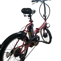 【ほぼ未使用・電動アシスト自転車】SUISUI 折りたたみ式 20インチ レッド バッテリー＆充電器付きの画像
