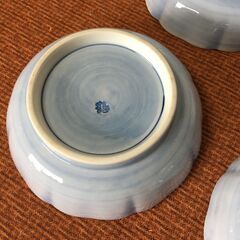 昭和？【未使用品】4個 中鉢 皿 鶴 裏印 15×15×高さ5㎝ 器 和食器 工芸品の画像