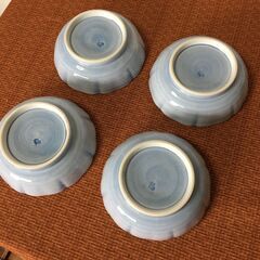 昭和？【未使用品】4個 中鉢 皿 鶴 裏印 15×15×高さ5㎝ 器 和食器 工芸品の画像