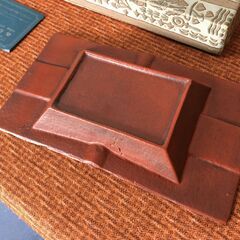 お値下げ【昭和レトロ】【未使用品】鋳物 謹製 灰皿 鉄 金属 工芸品 雑貨 喫煙具 キムラ堂 京都 ヴィンテージの画像