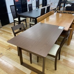 【トレファク ラパーク岸和田店】ニトリ ダイニング3点セット 片バタ式 ブラウン トレファク ラパーク岸和田店】ニトリ ダイニング3点セット 片バタ式