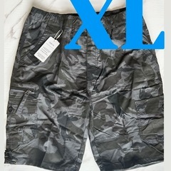 新品未使用　メンズ カーゴ ショート ハーフ パンツ 短パン 黒...