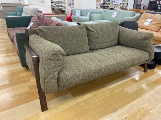【お値下げしました！】karimoku 2人掛けソファー CHITANO ブラウン×グリーン