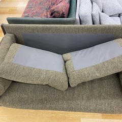 【お値下げしました！】karimoku 2人掛けソファー CHITANO ブラウン×グリーンの画像