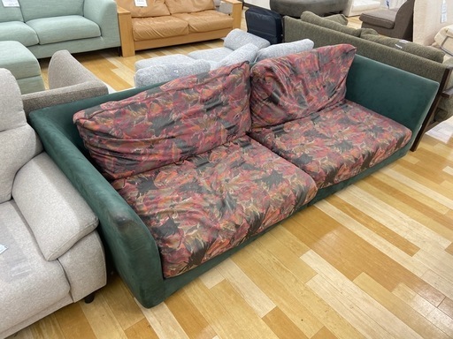 【お値下げしました！】arflex 4人掛けソファー ファブリック グリーン