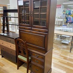 【トレファク ラパーク岸和田店】和風ライティングデスク ブラウン...